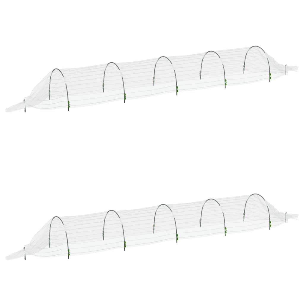 Túneles de malla 2 uds fibra de vidrio y PP 1,5x5 m