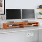 Soporte de monitor madera maciza de pino blanco 80x24x10,5 cm