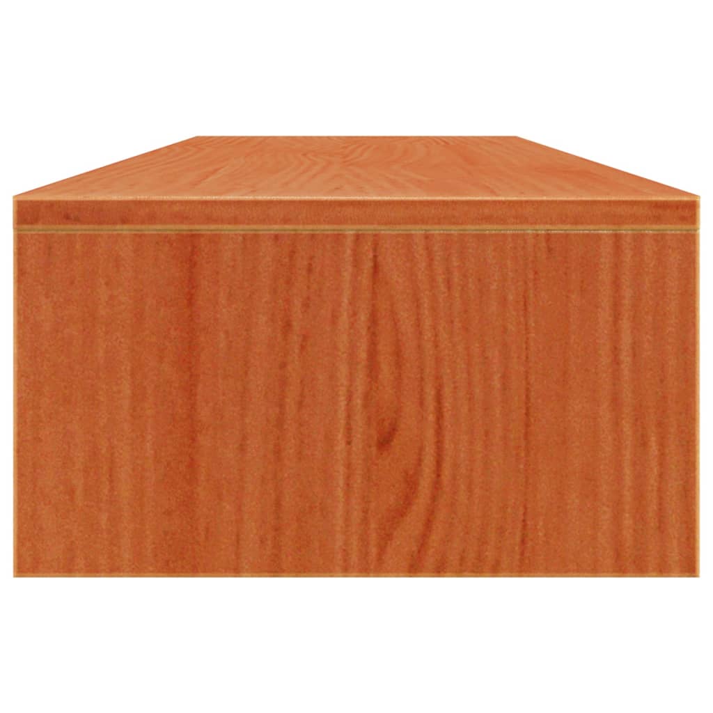 Soporte de monitor madera maciza pino marrón cera 100x27x15 cm