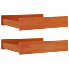 Cajones de cama 2 uds madera maciza de pino marrón cera