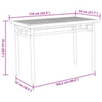 Mesa de comedor de jardín bambú 110x55x75 cm