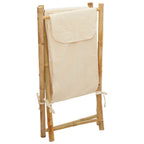 Cesto de la ropa sucia de bambú blanco crema 41,5x36x63,5 cm