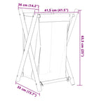 Cesto de la ropa sucia de bambú blanco crema 41,5x36x63,5 cm