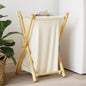 Cream White Bamboo Laundry Hamper 41.5x36x63.5 cm