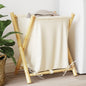 Cream White Bamboo Laundry Hamper 41.5x36x63.5 cm
