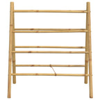 Escalera toallero doble con 4 peldaños bambú 90x50x100 cm