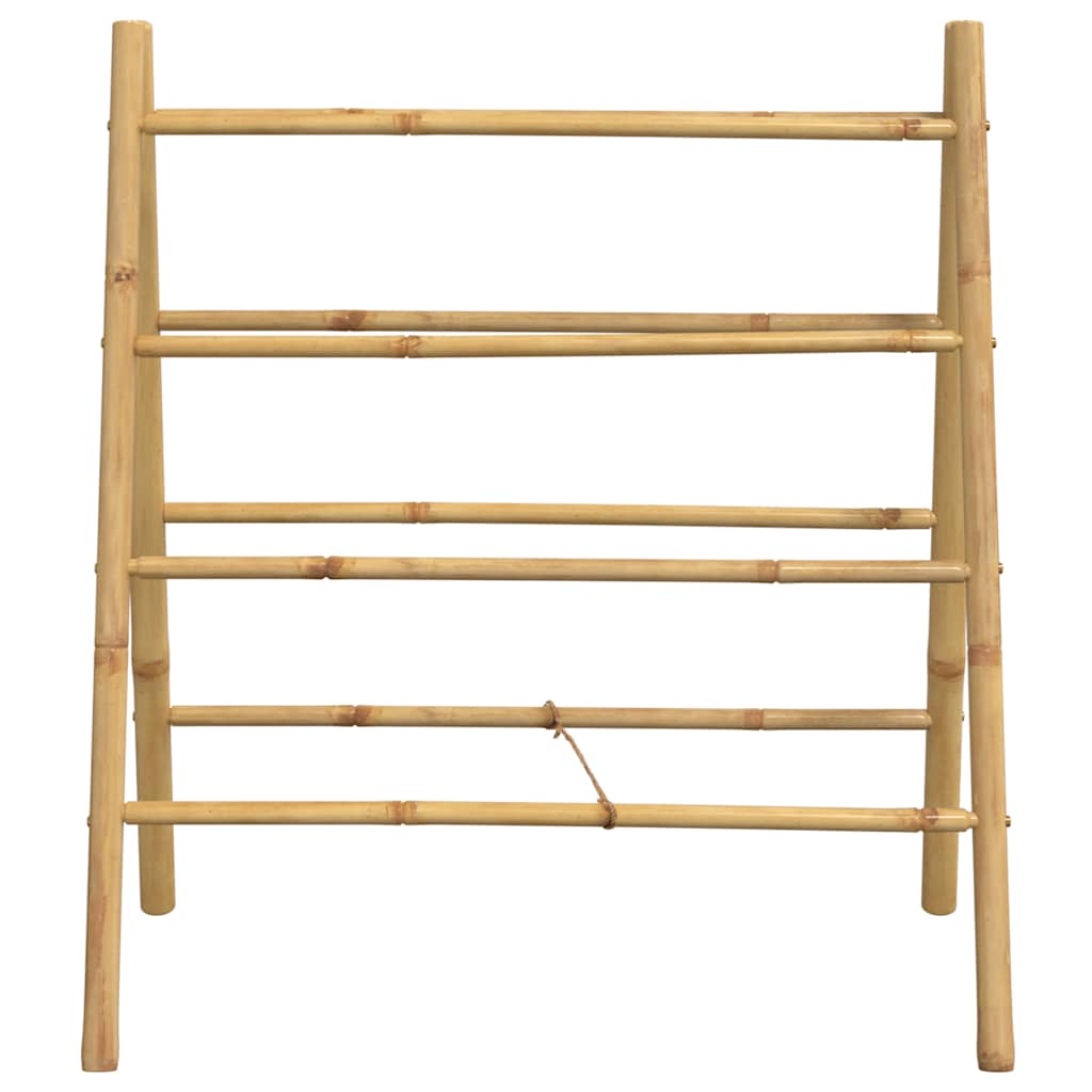 Escalera toallero doble con 4 peldaños bambú 90x50x100 cm