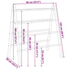 Escalera toallero doble con 4 peldaños bambú 90x50x100 cm