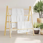 Double towel ladder with 4 bamboo rungs 90x50x100 cm