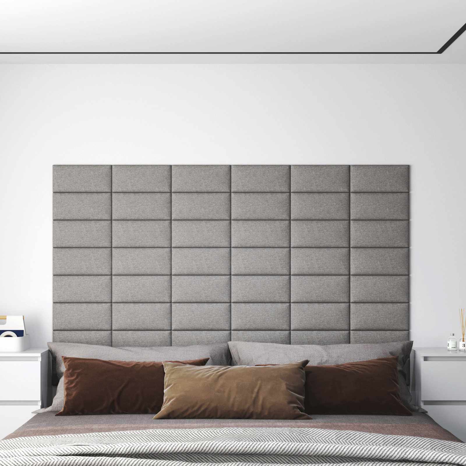 Cabecero de Pared 12 pcs Azul 30 x 15 cm tela