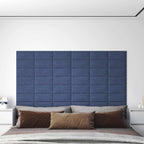 Cabecero de Pared 12 pcs Azul 30 x 15 cm tela