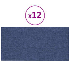 Cabecero de Pared 12 pcs Azul 30 x 15 cm tela