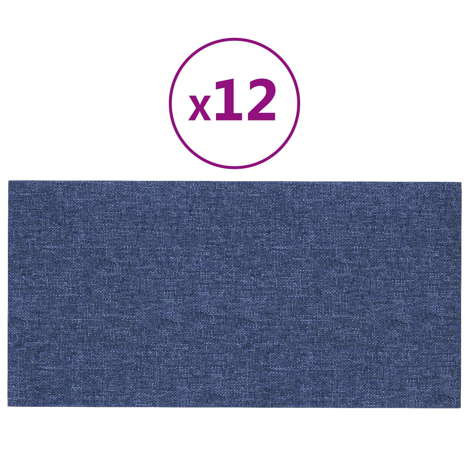 Cabecero de Pared 12 pcs Azul 30 x 15 cm tela