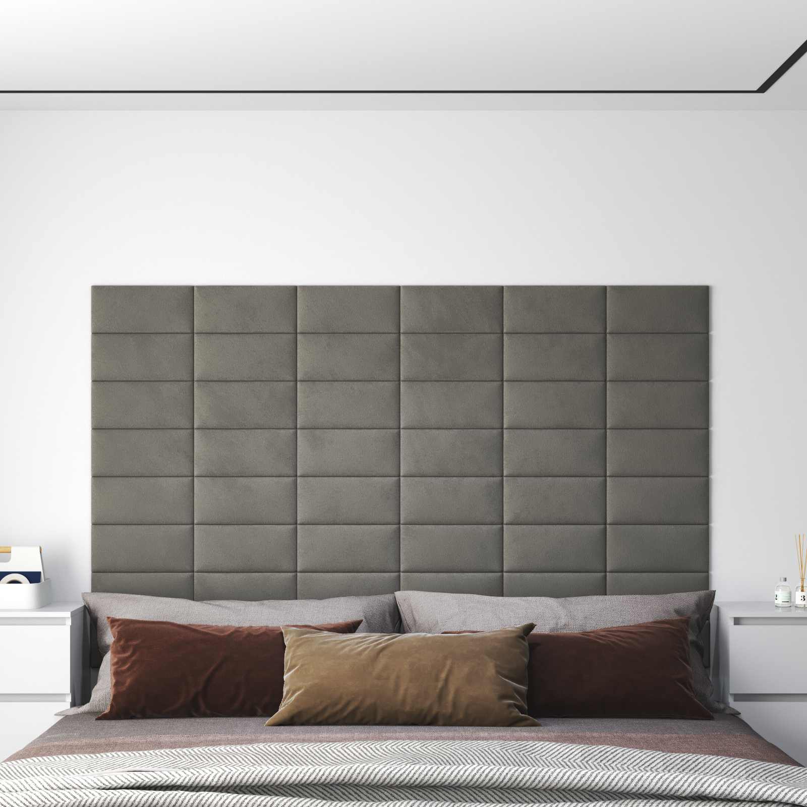 Cabecero de Pared 12 pcs Azul Terciopelo