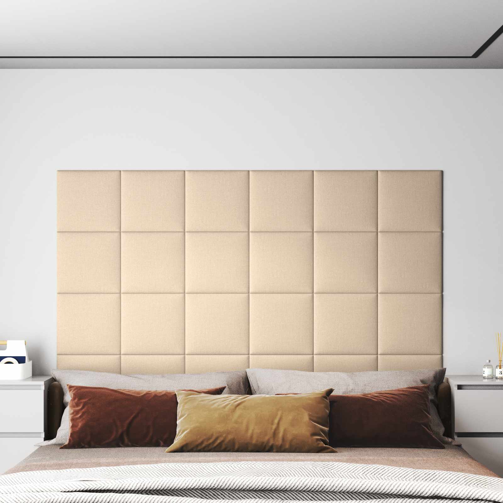 Cabecero de Pared 12 pcs Azul 30 x 15 cm tela