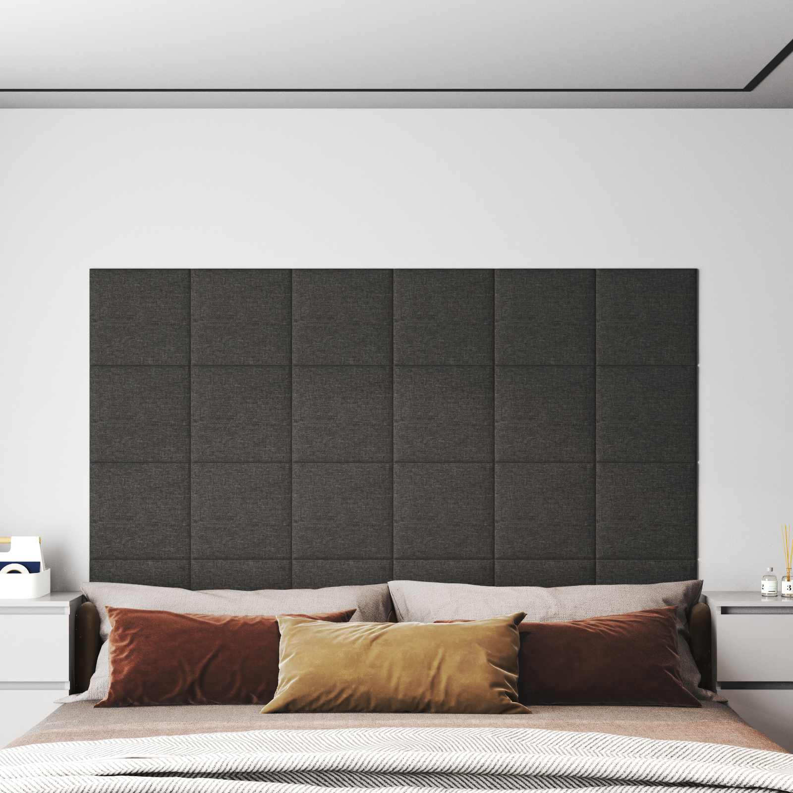 Cabecero de Pared 12 pcs Azul 30 x 15 cm tela