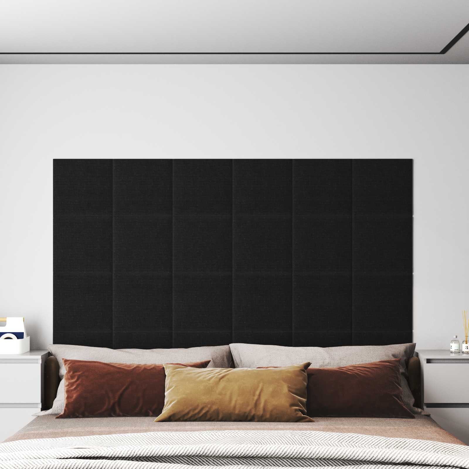 Cabecero de Pared 12 pcs Azul 30 x 15 cm tela