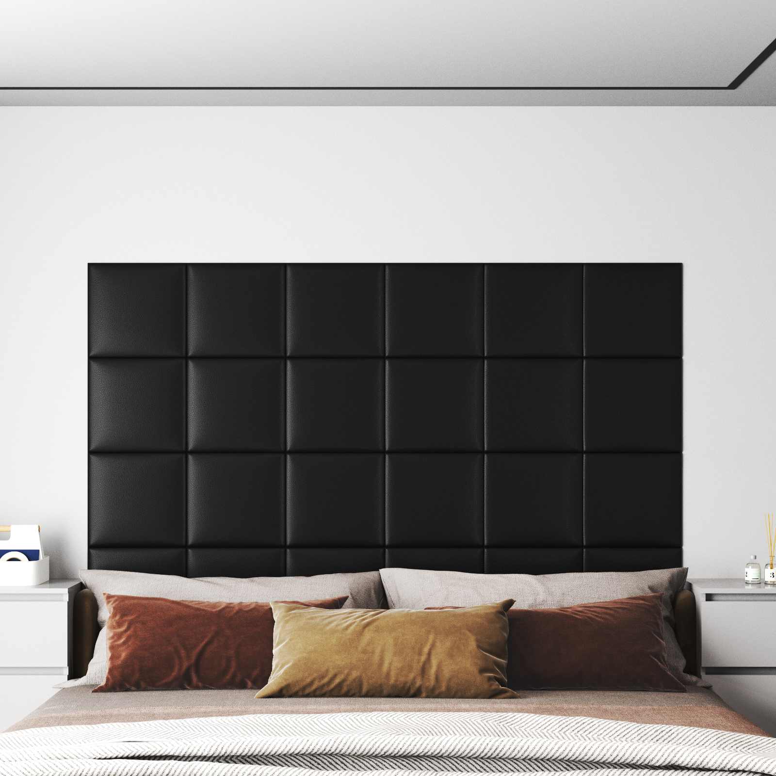 Cabecero de Pared 12 pcs Capuchino 30 x 15 cm tela