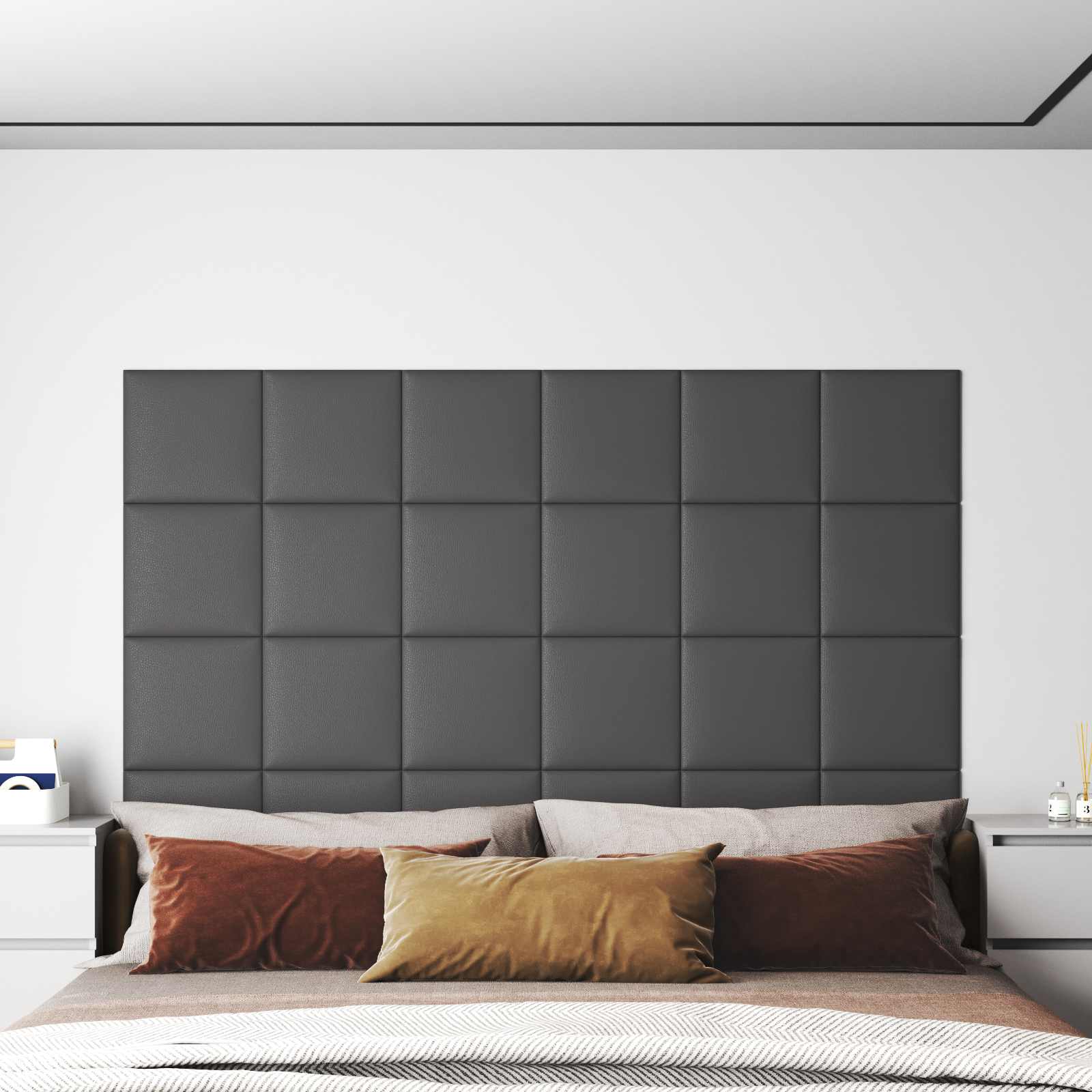 Cabecero de Pared 12 pcs Capuchino 30 x 15 cm tela