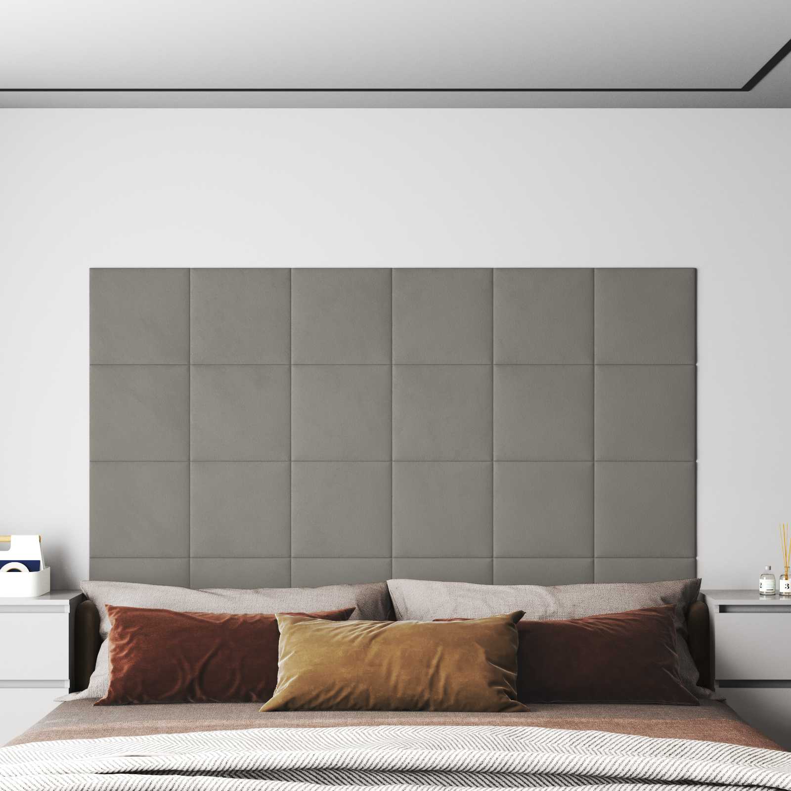 Cabecero de Pared 12 pcs Azul Terciopelo