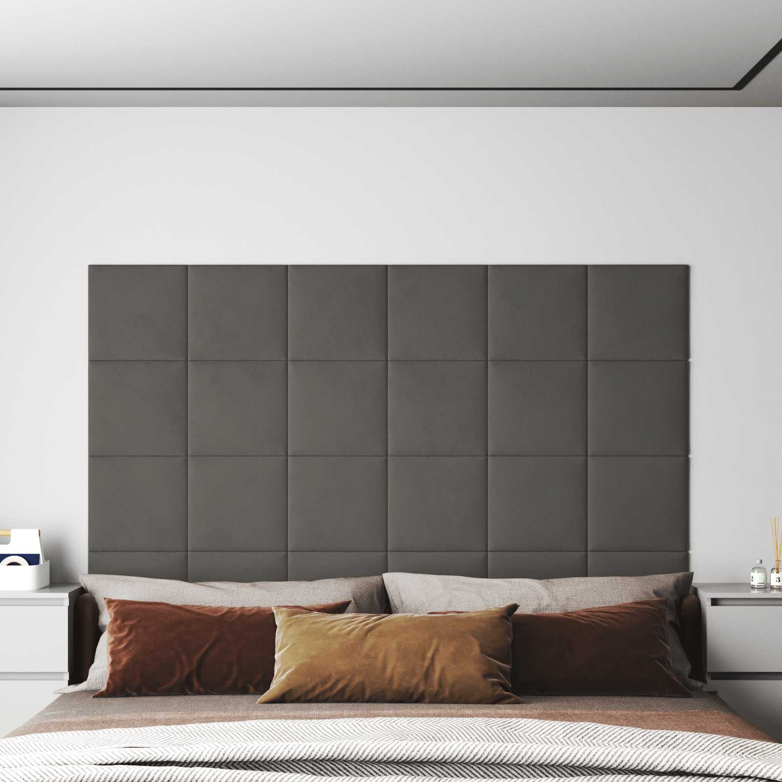 Cabecero de Pared 12 pcs Azul Terciopelo