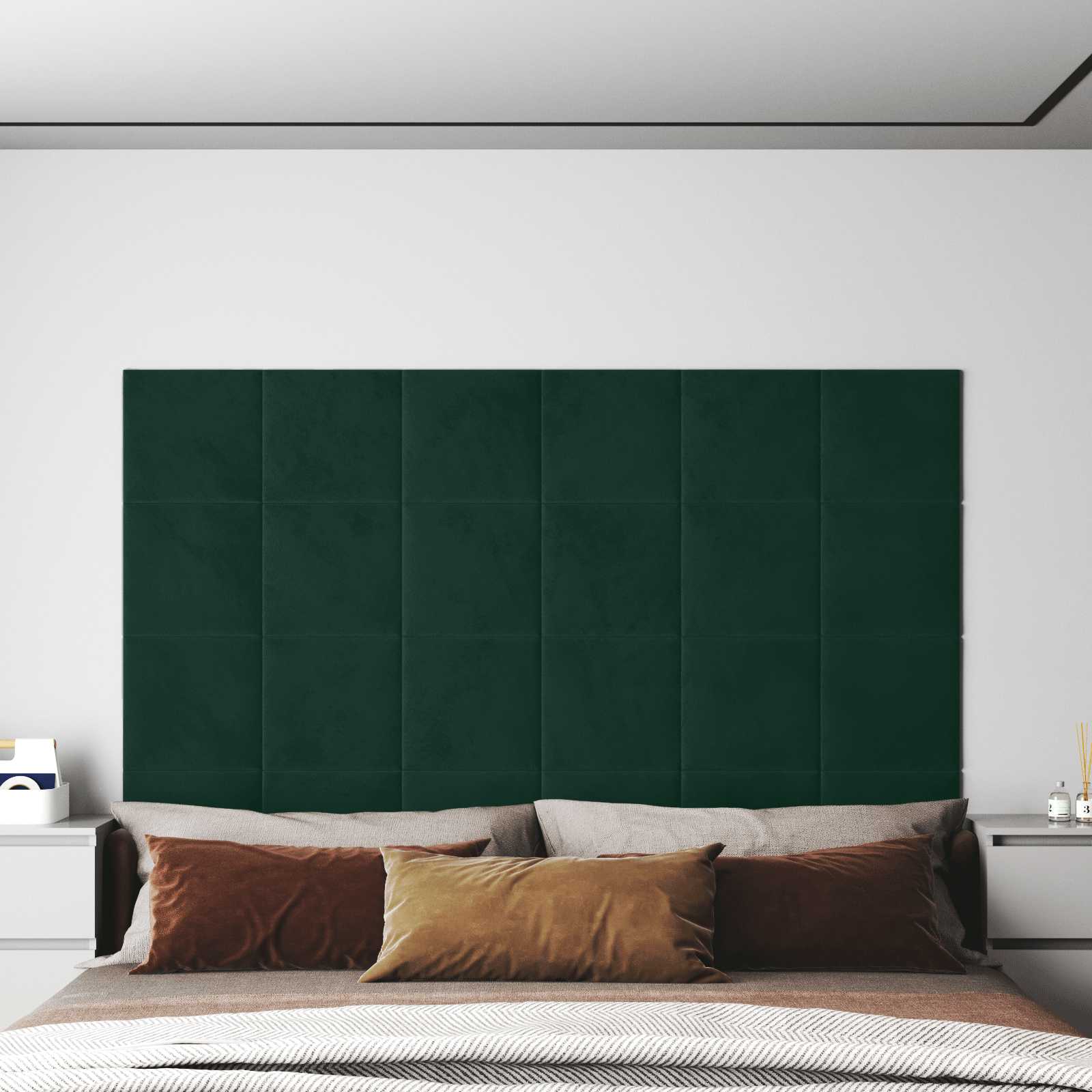 Cabecero de Pared 12 pcs Azul Terciopelo
