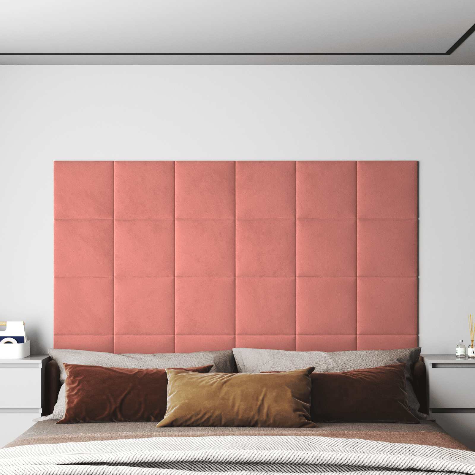 Cabecero de Pared 12 pcs Azul Terciopelo