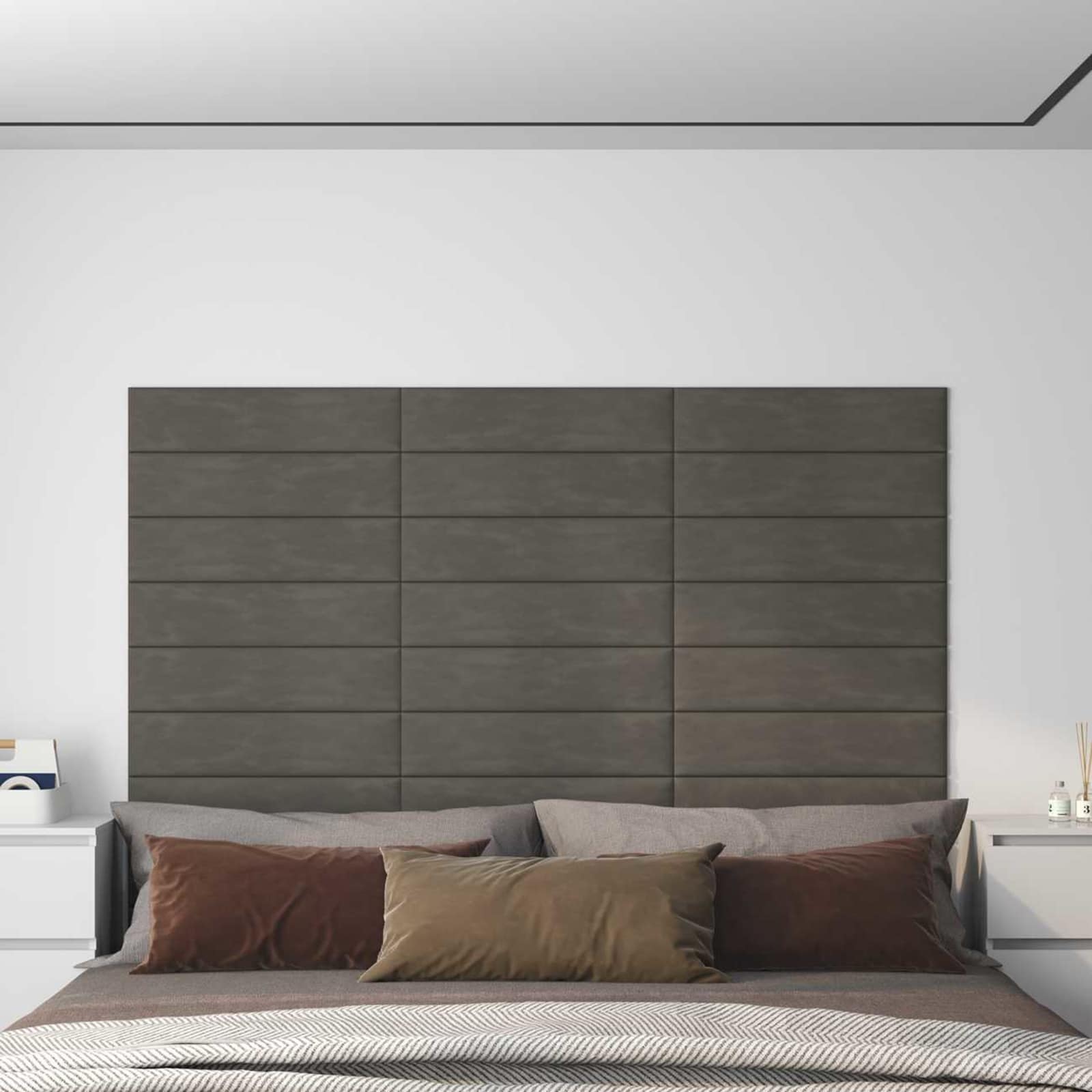 Cabecero de Pared 12 pcs Azul Terciopelo