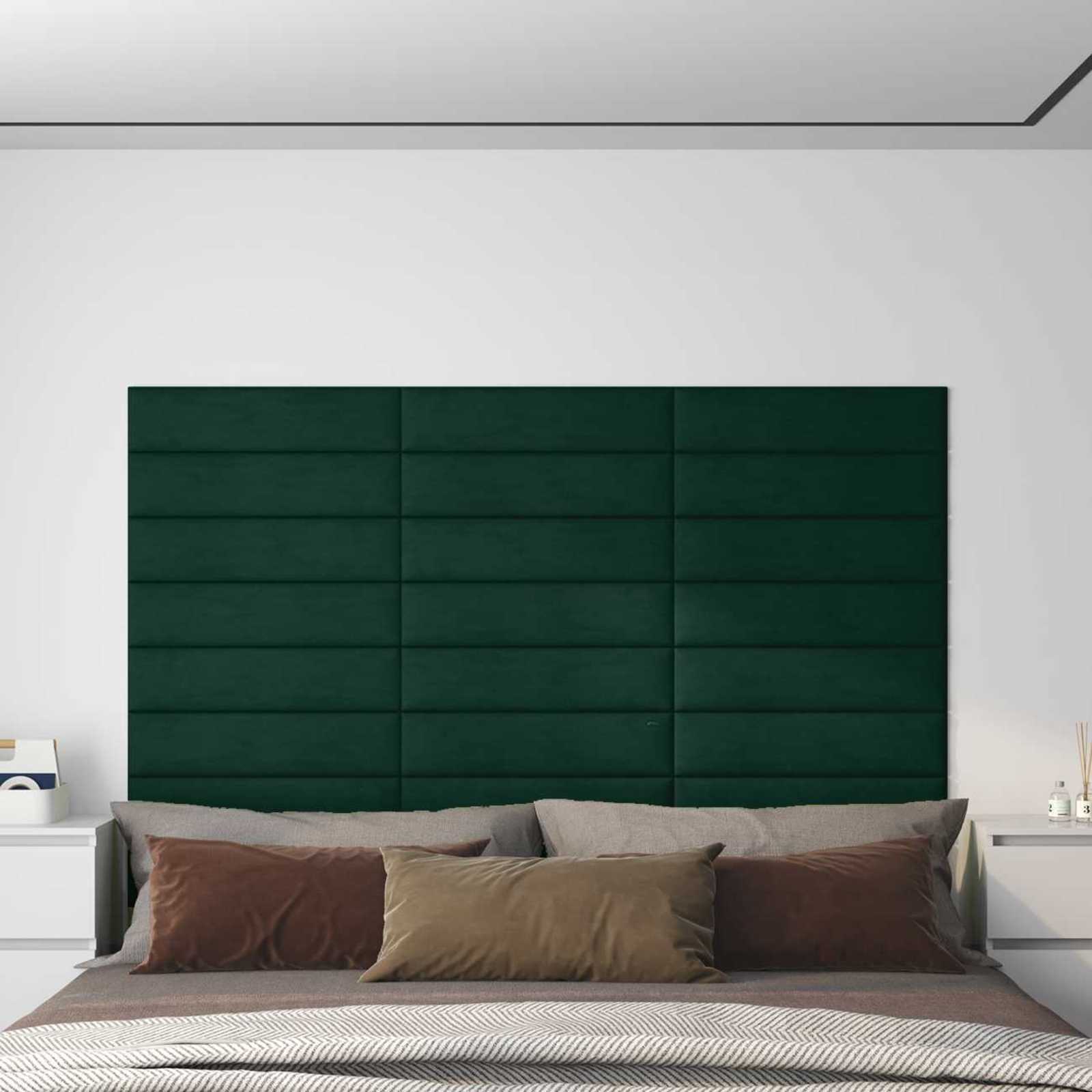 Cabecero de Pared 12 pcs Azul Terciopelo
