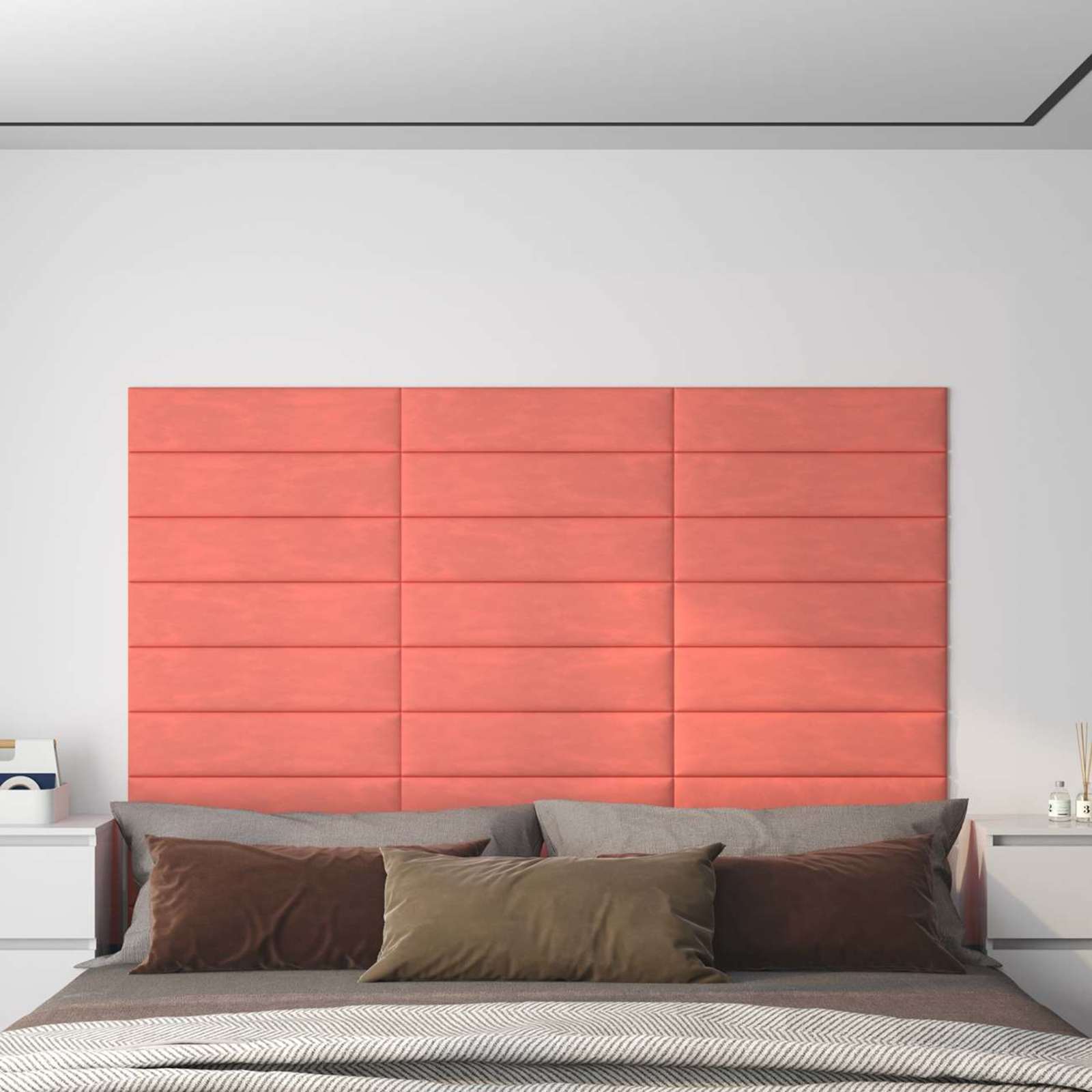 Cabecero de Pared 12 pcs Azul Terciopelo