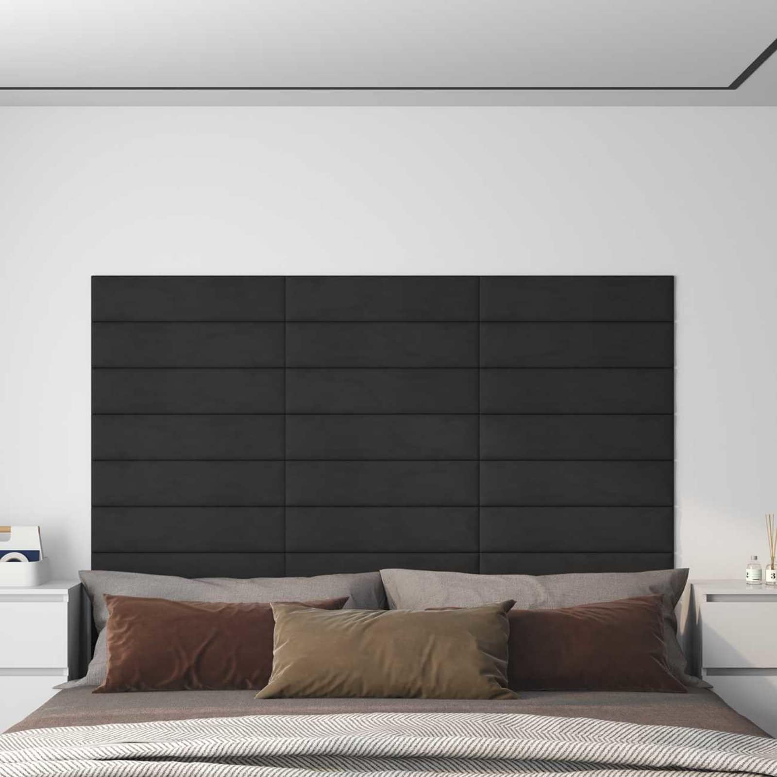 Cabecero de Pared 12 pcs Azul Terciopelo