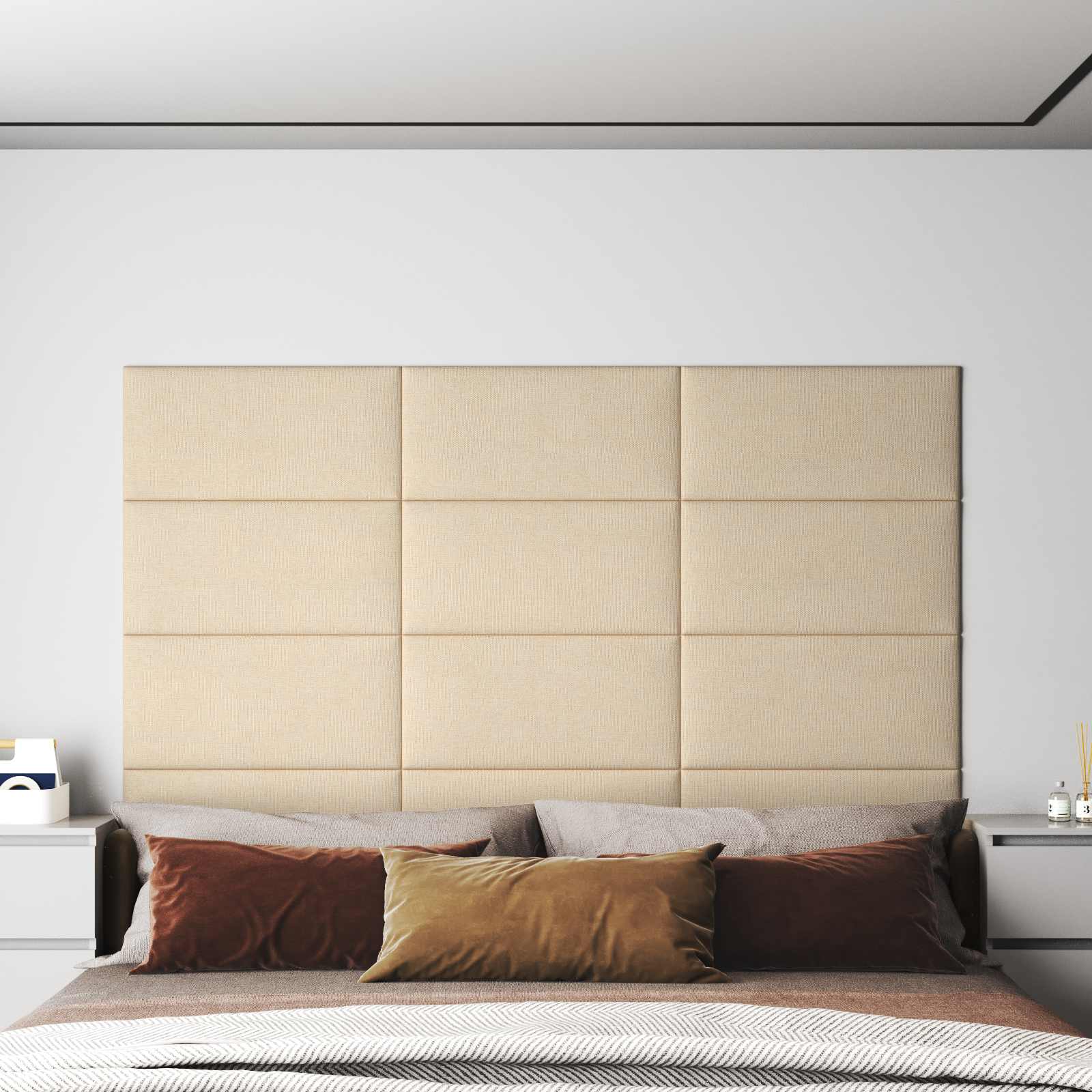 Cabecero de Pared 12 pcs Azul 30 x 15 cm tela