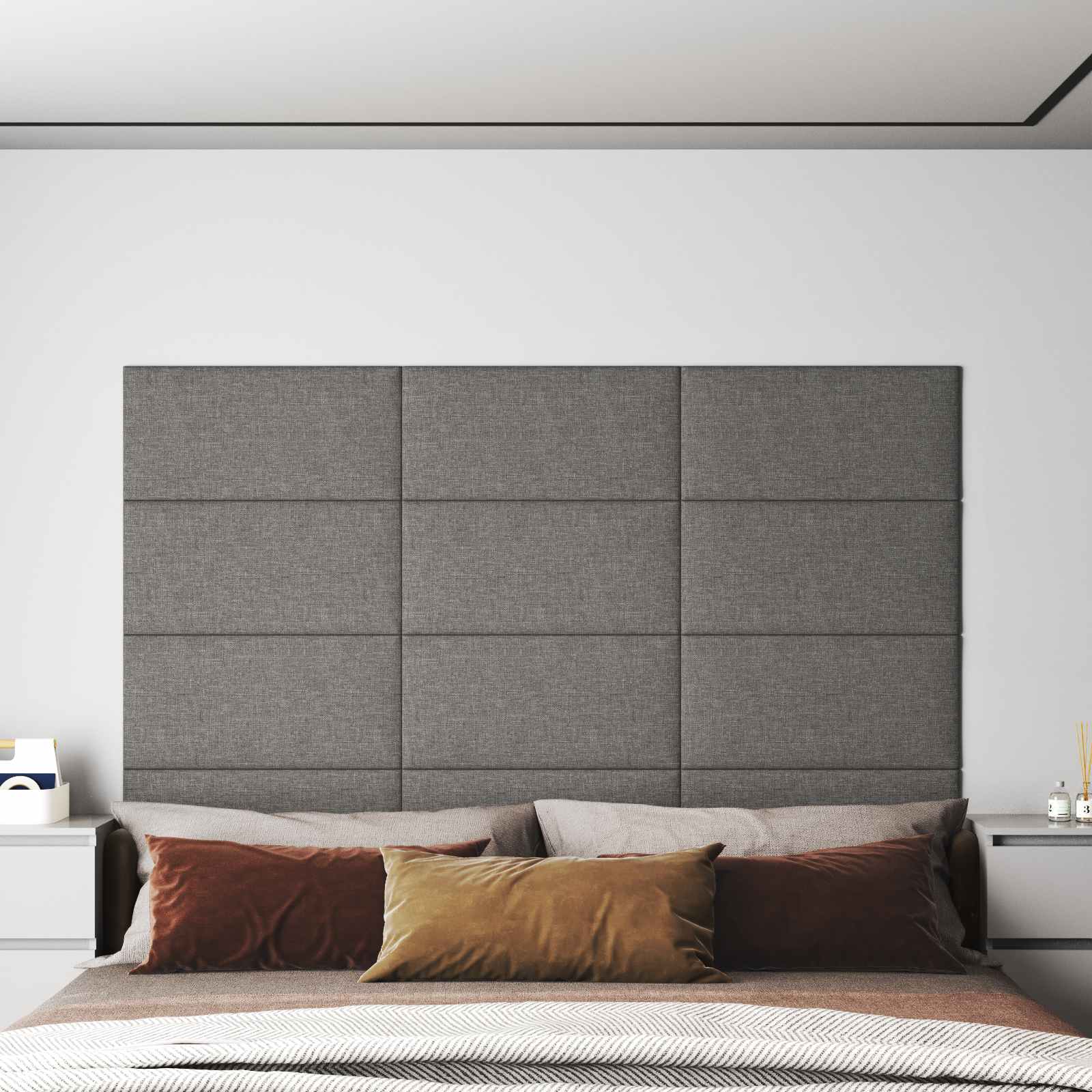 Cabecero de Pared 12 pcs Azul 30 x 15 cm tela