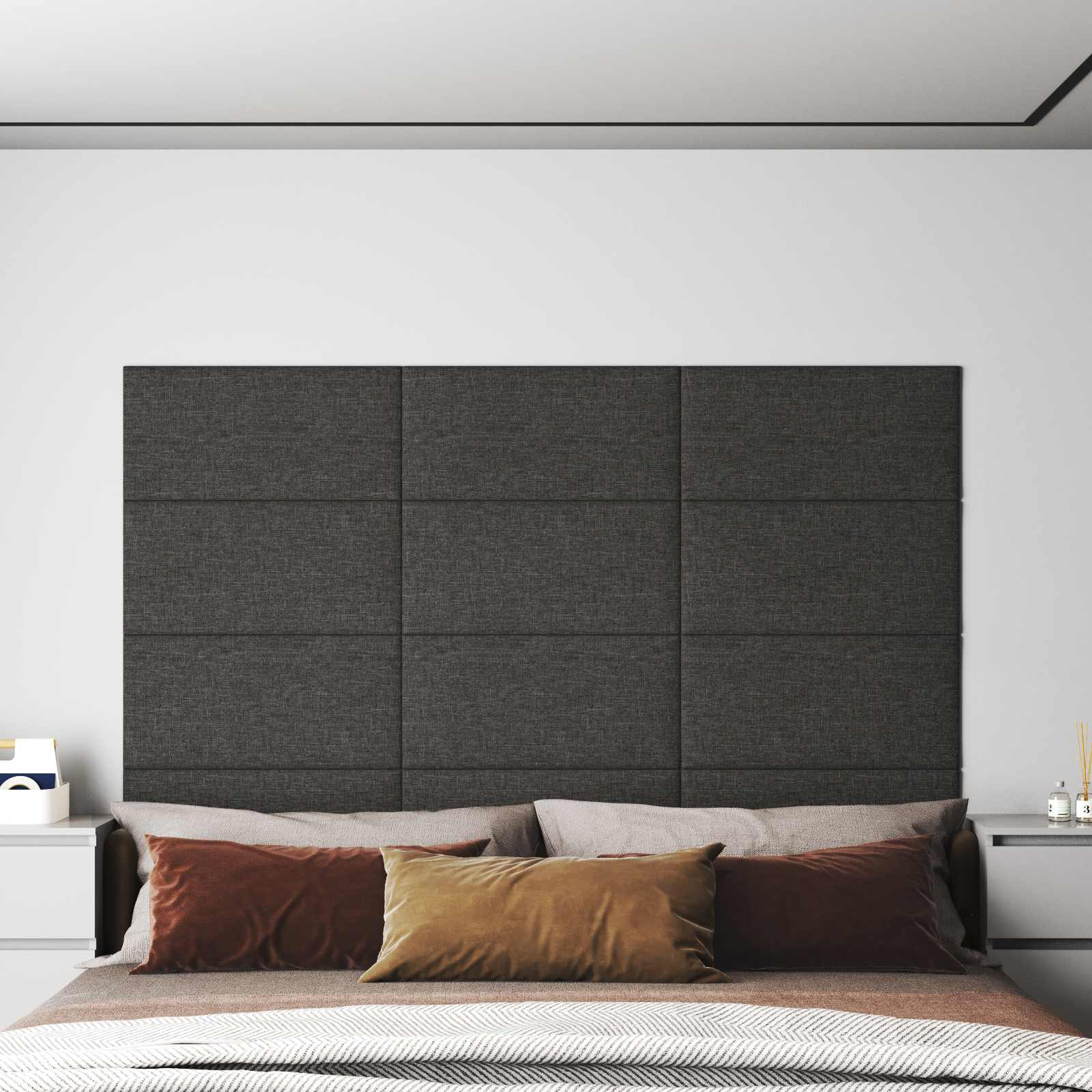 Cabecero de Pared 12 pcs Azul 30 x 15 cm tela