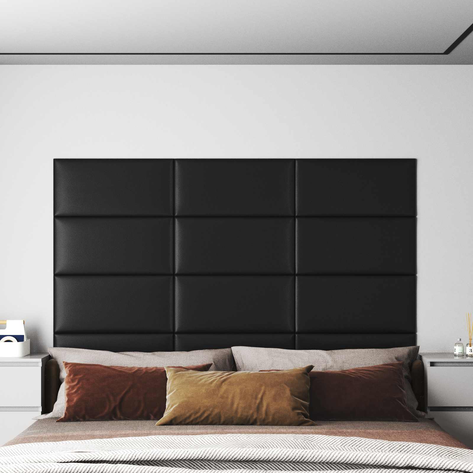 Cabecero de Pared 12 pcs Capuchino 30 x 15 cm tela