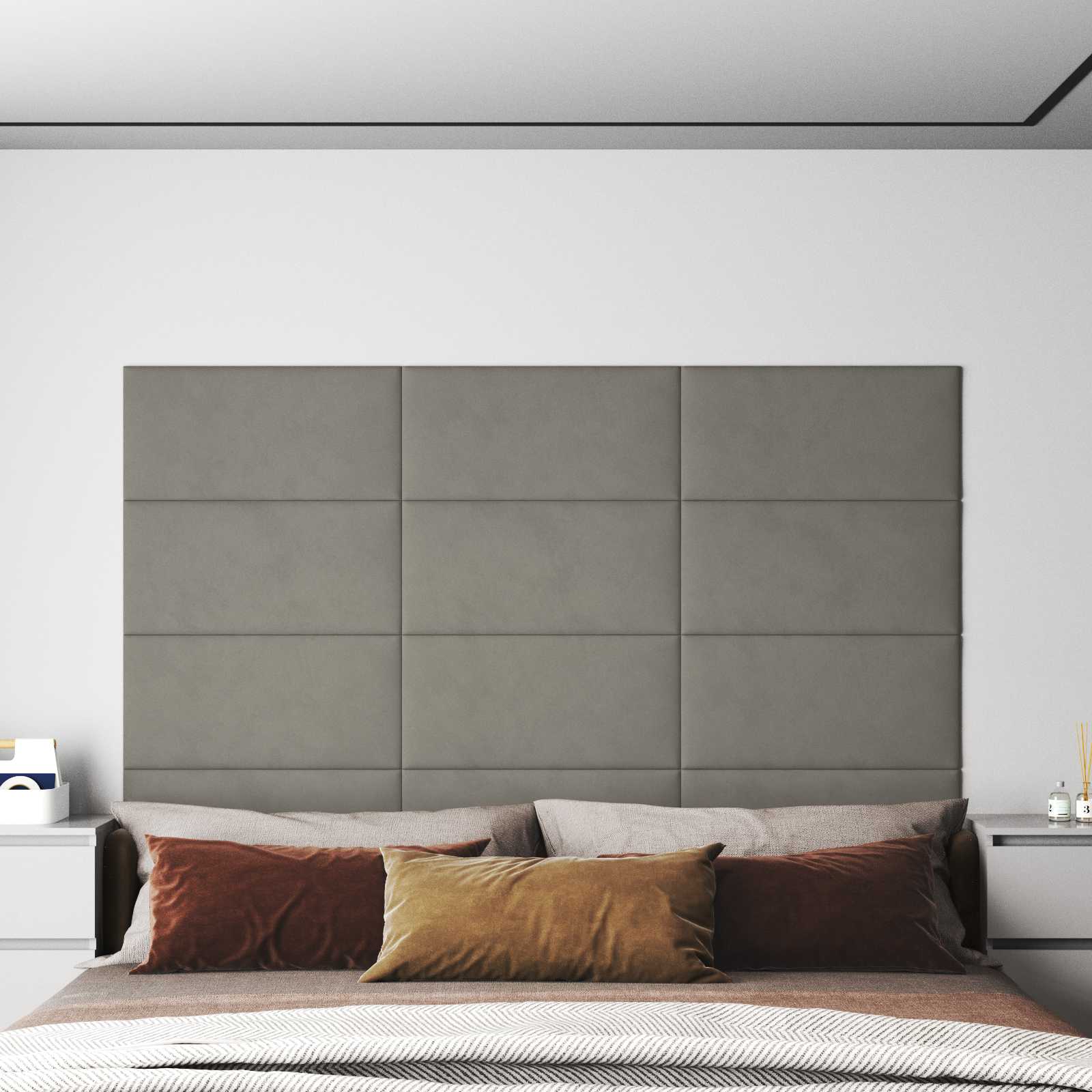 Cabecero de Pared 12 pcs Azul Terciopelo