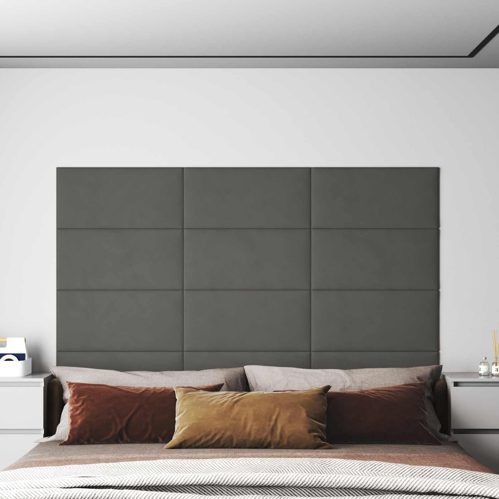 Cabecero de Pared 12 pcs Azul Terciopelo