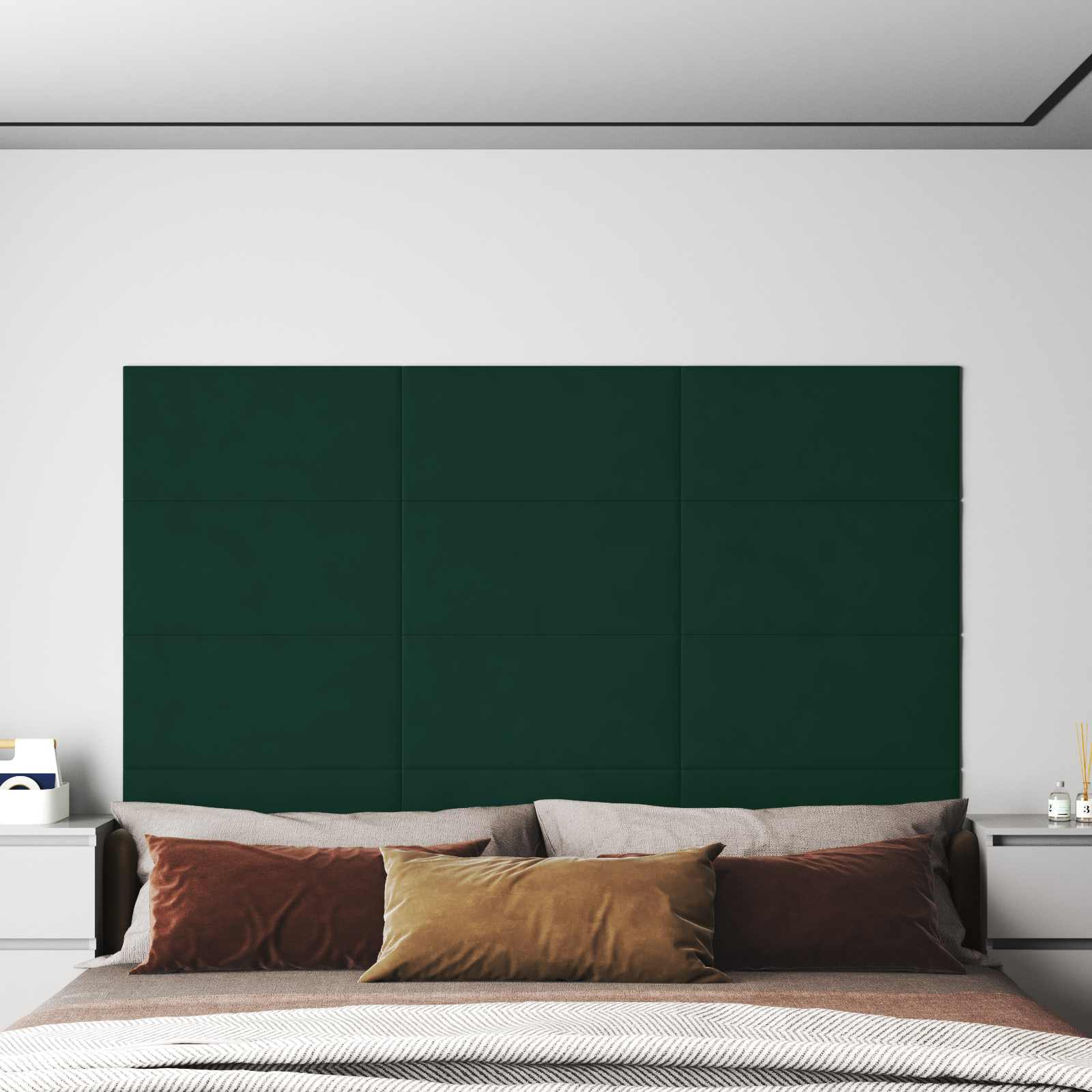 Cabecero de Pared 12 pcs Azul Terciopelo