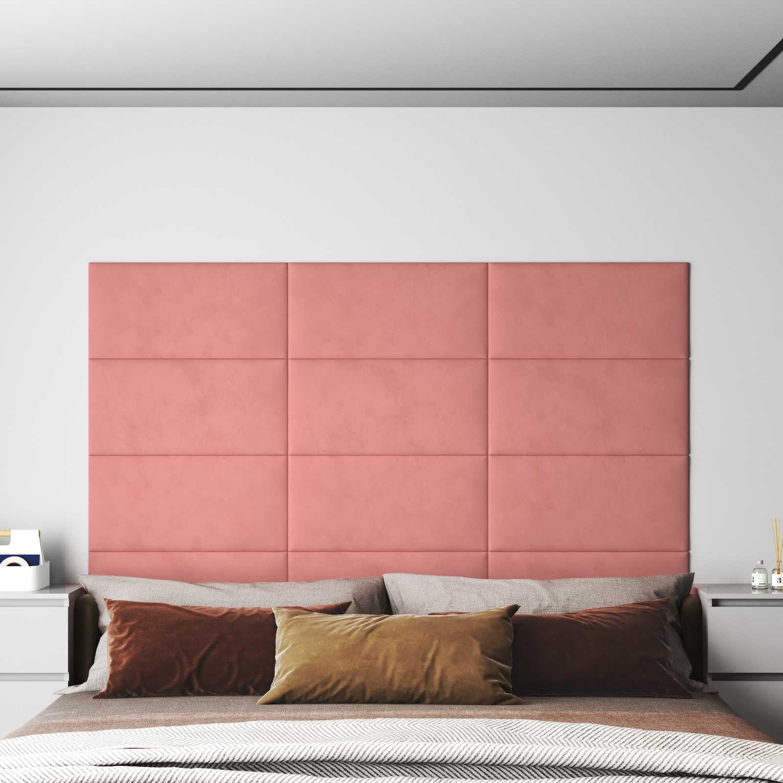 Cabecero de Pared 12 pcs Azul Terciopelo