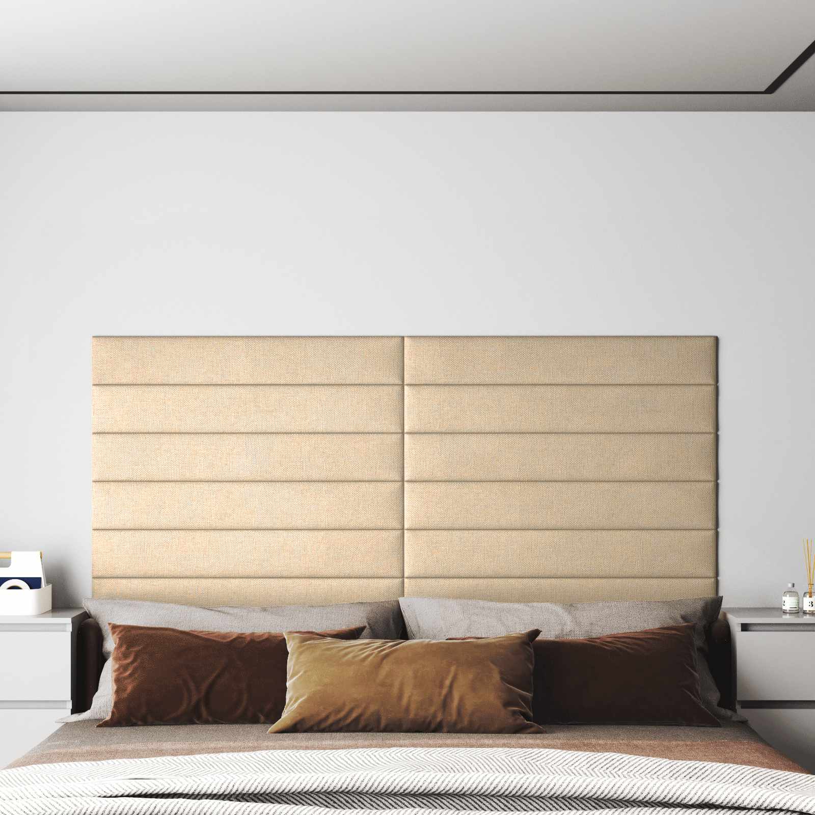 Cabecero de Pared 12 pcs Azul 30 x 15 cm tela
