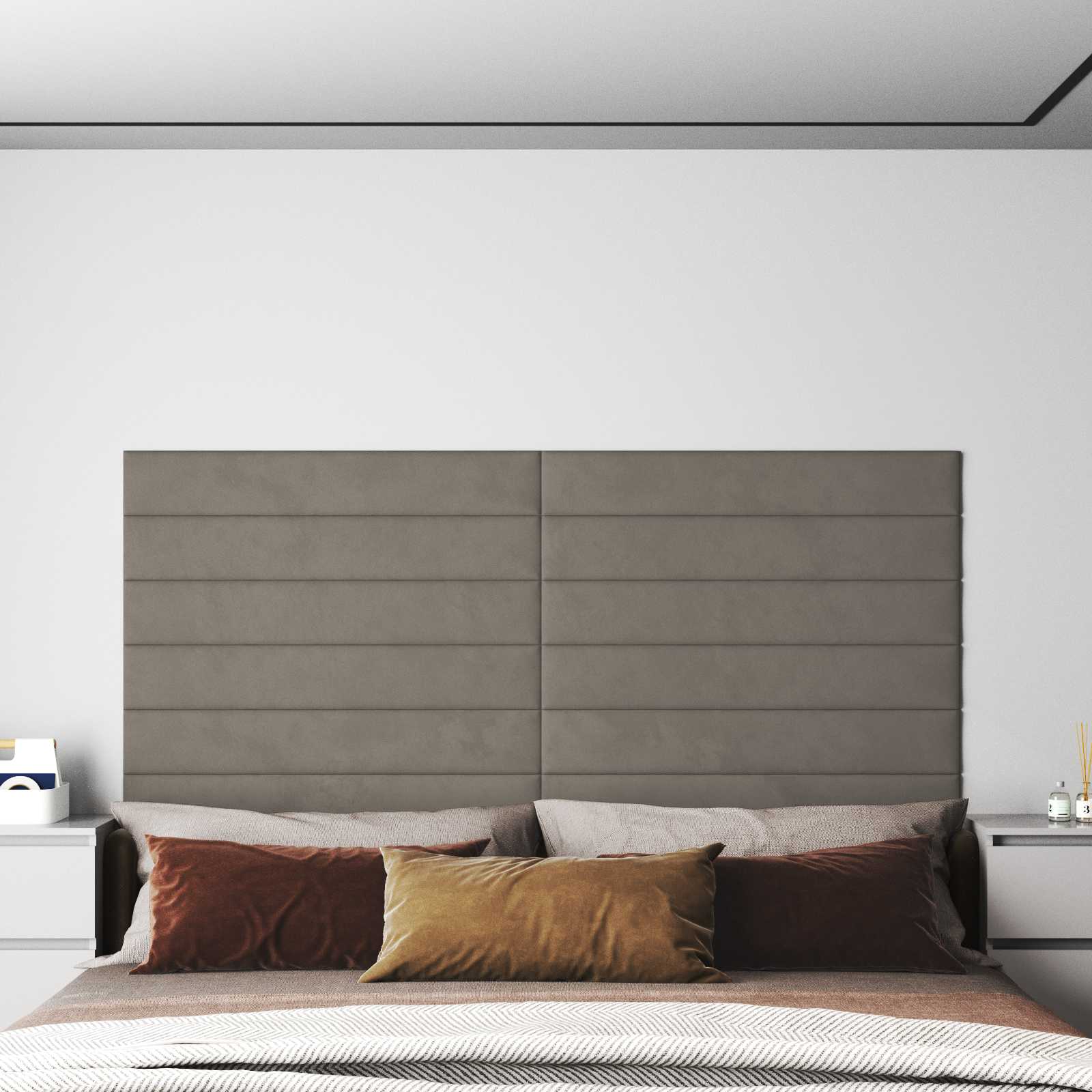 Cabecero de Pared 12 pcs Azul Terciopelo