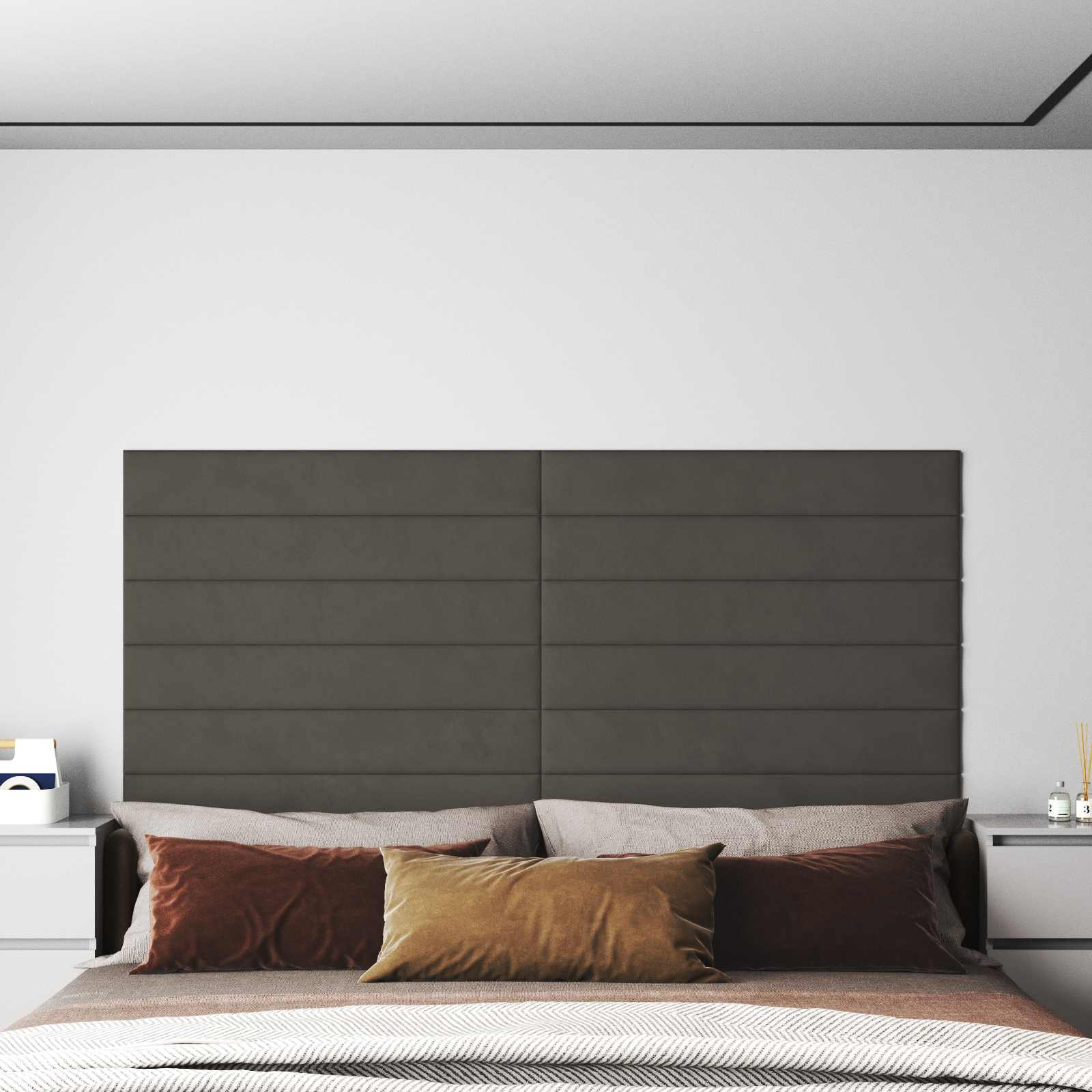 Cabecero de Pared 12 pcs Azul Terciopelo