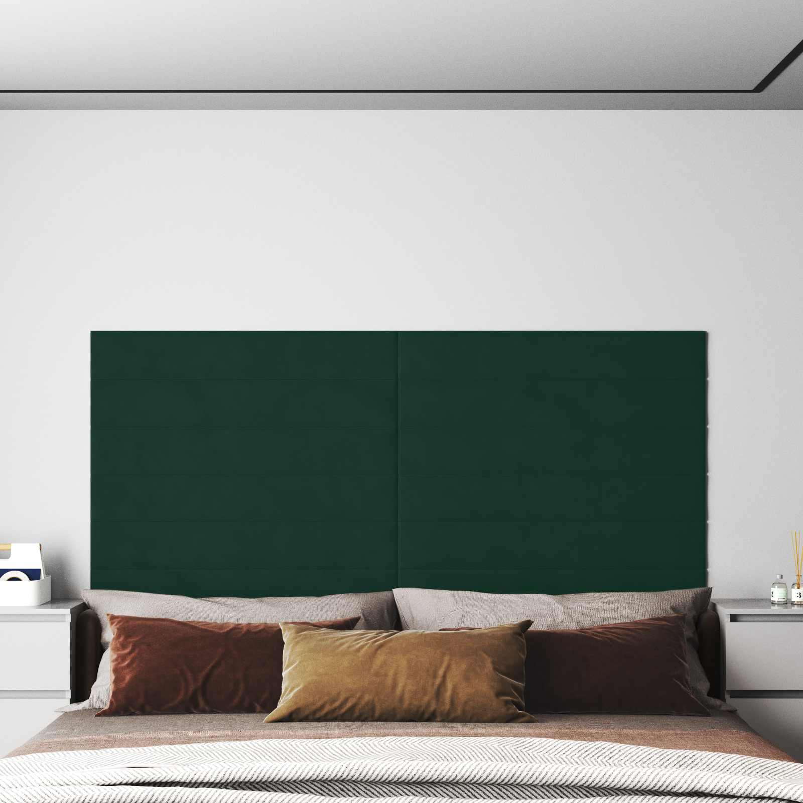 Cabecero de Pared 12 pcs Azul Terciopelo