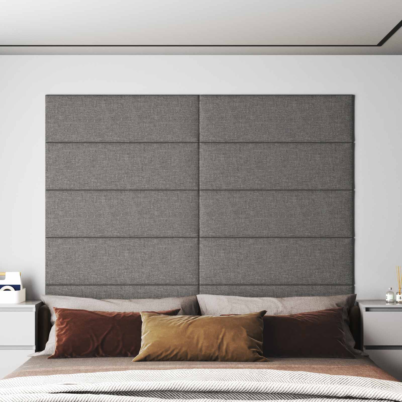 Cabecero de Pared 12 pcs Azul 30 x 15 cm tela