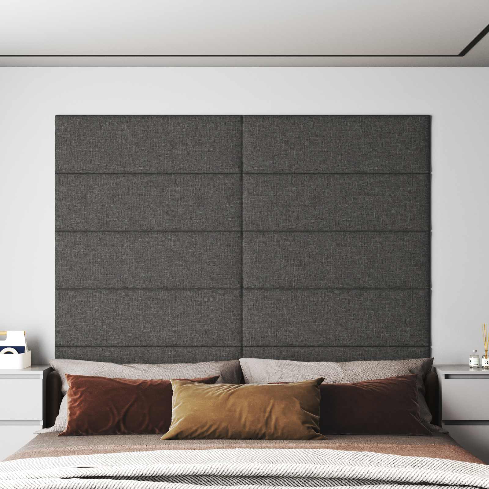 Cabecero de Pared 12 pcs Azul 30 x 15 cm tela
