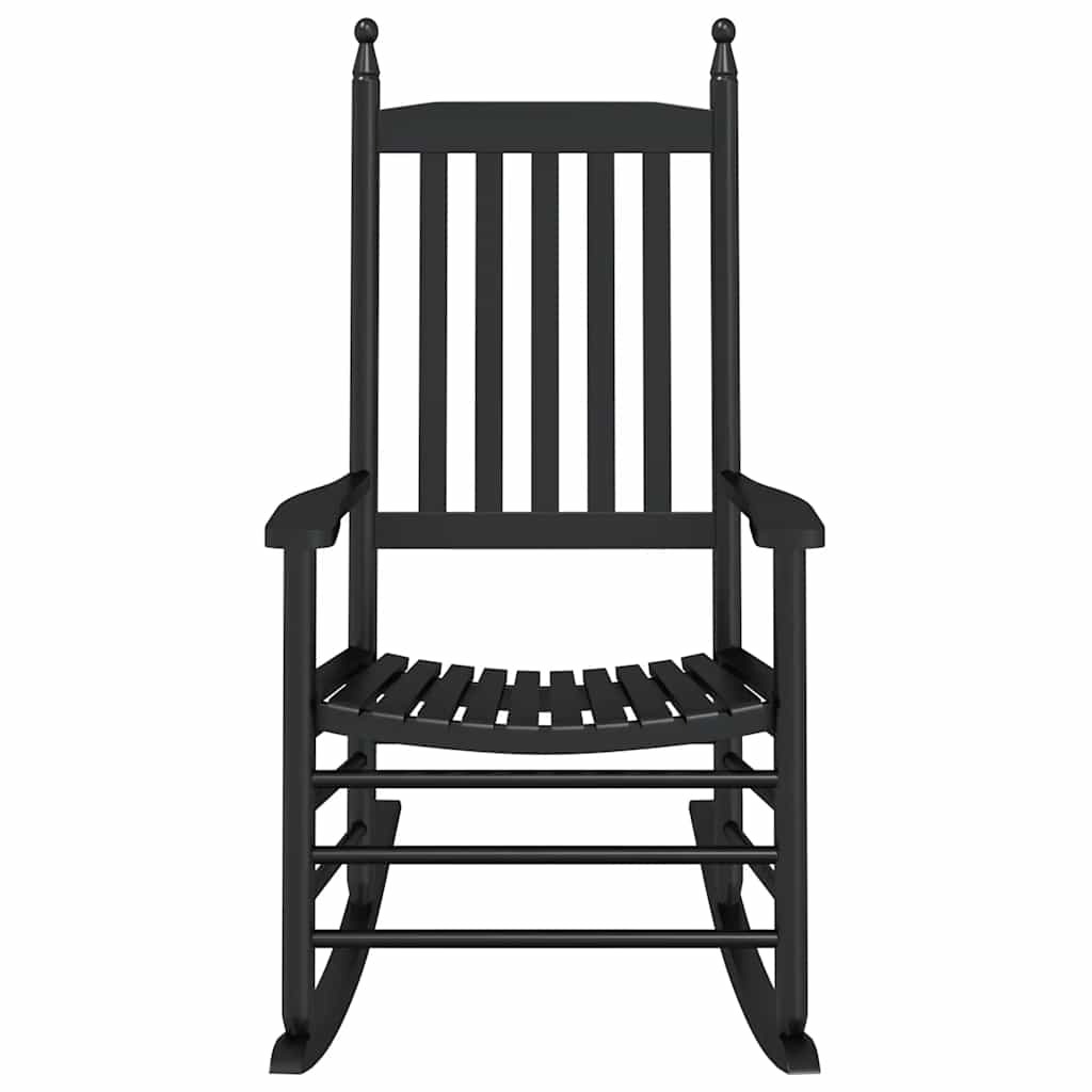 Mecedora con asiento curvo madera maciza de álamo negro