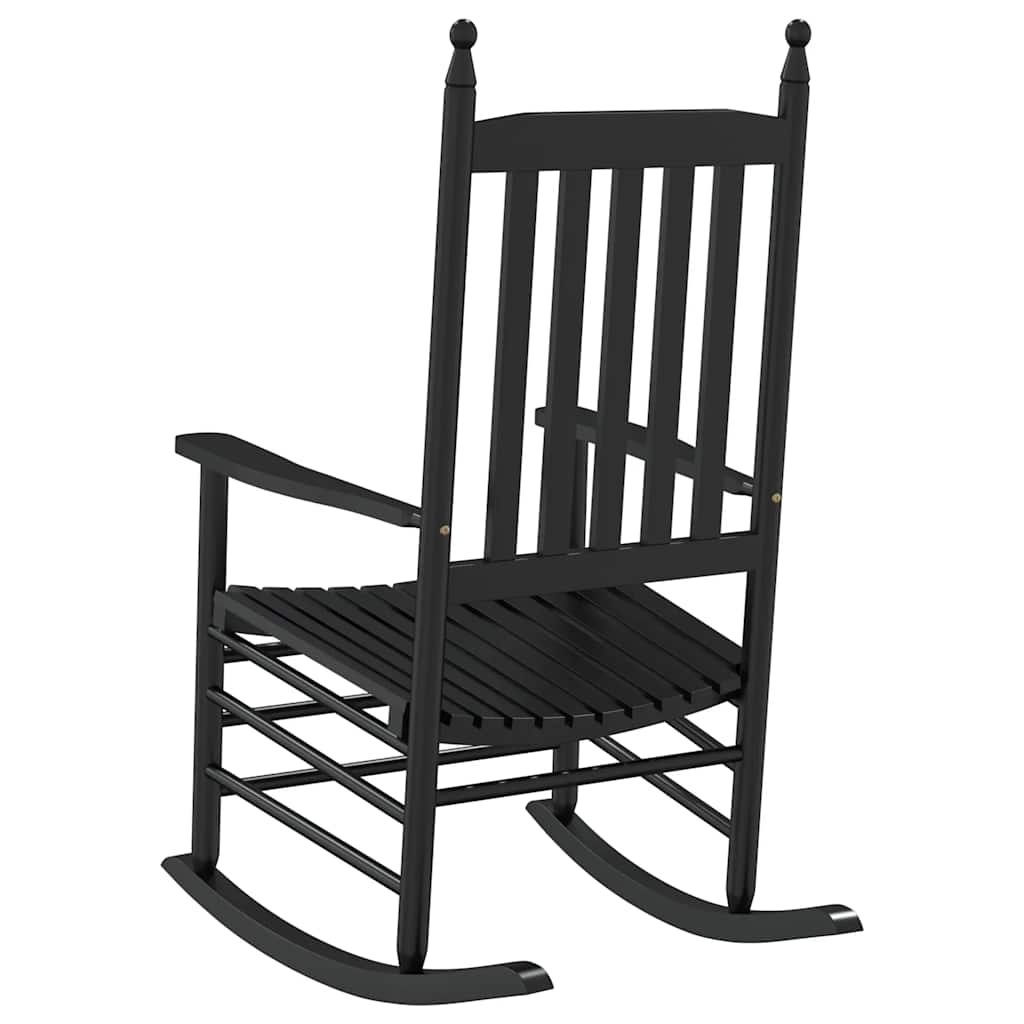Mecedora con asiento curvo madera maciza de álamo negro