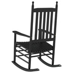 Mecedora con asiento curvo madera maciza de álamo negro
