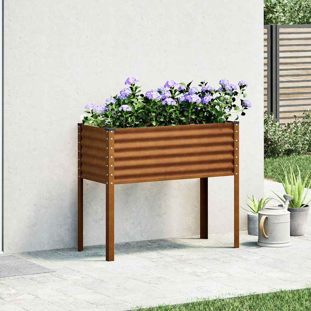 Jardinera de jardín 100x45x90 cm de acero corten