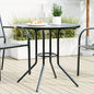 Mesa de patio redonda de acero gris antracita Ø110x72,5 cm